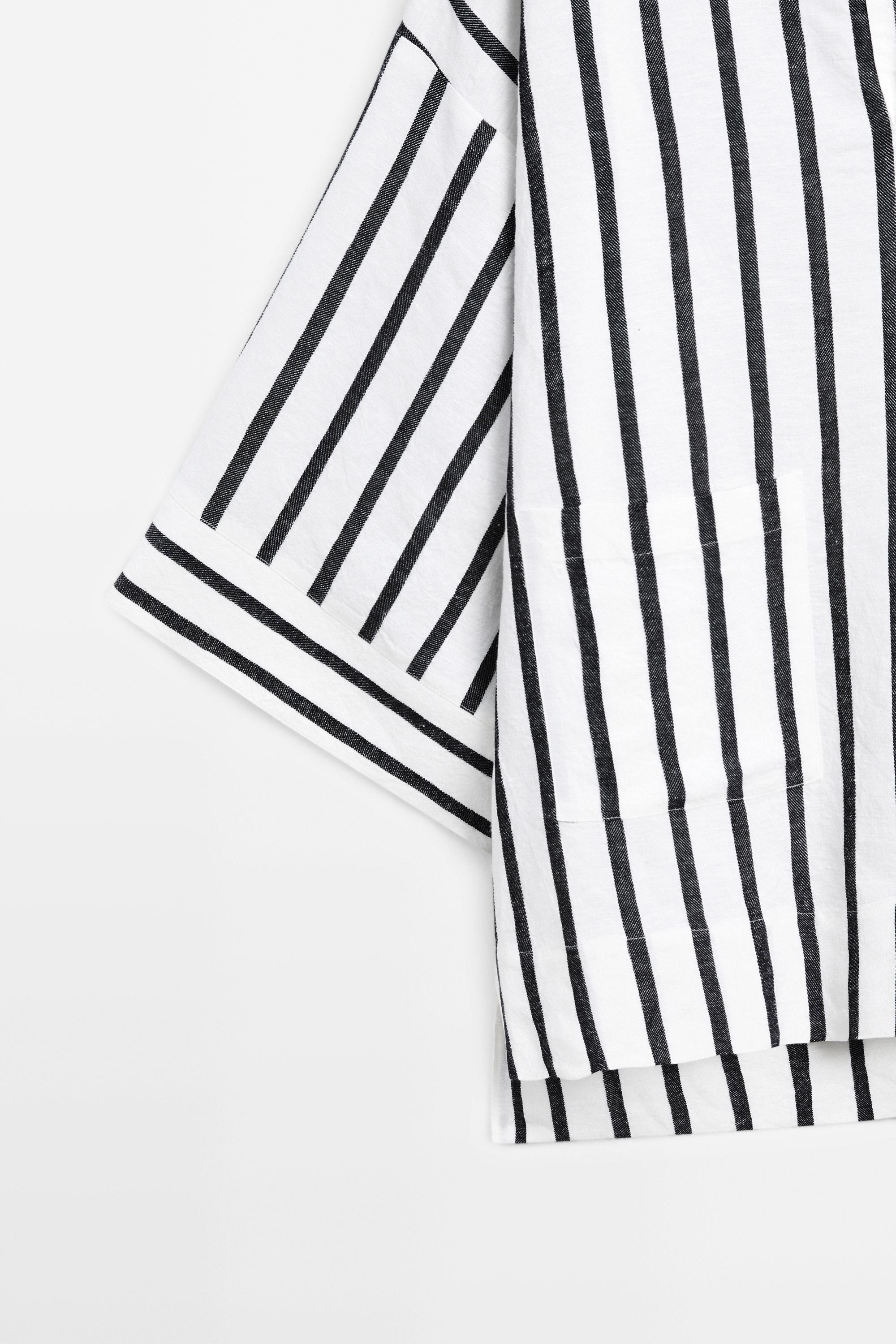 Chemise oversize à rayures avec lin